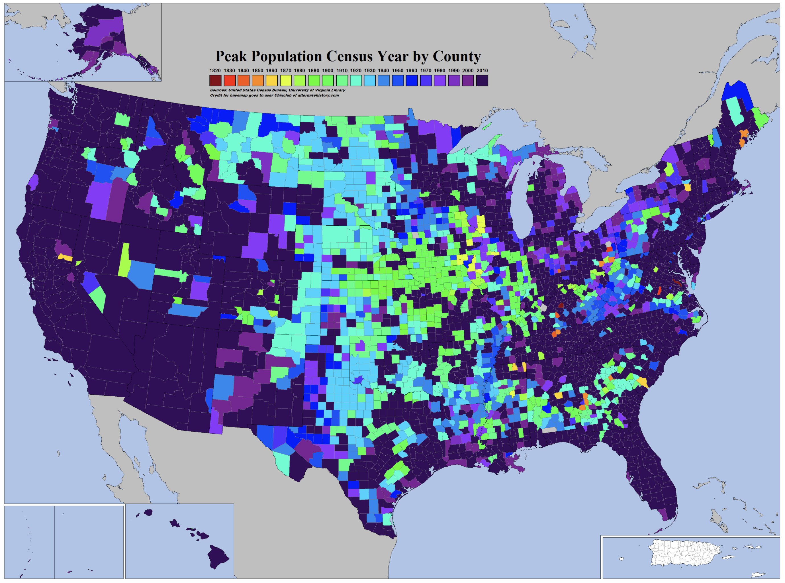 Peak population municipios eeuu